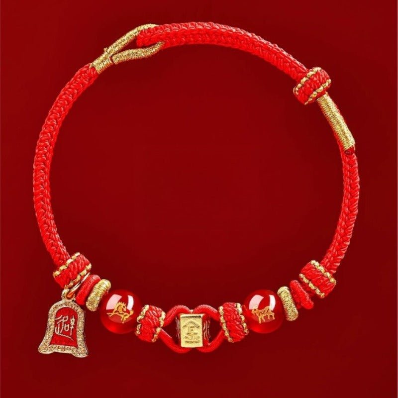 2026 Zodiac Harmony & Tai Sui Safeguard Red Cord - Protection & Smooth Progress - top view1