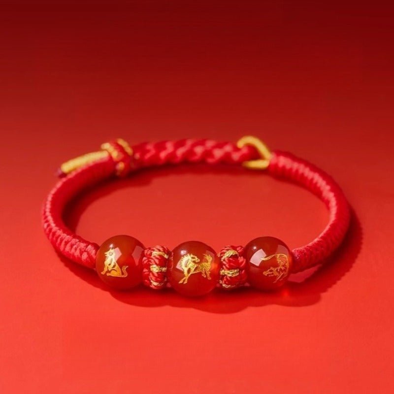 2026 Zodiac San He Triad Harmony Red Cord - Protection & Auspicious Flow - front view2