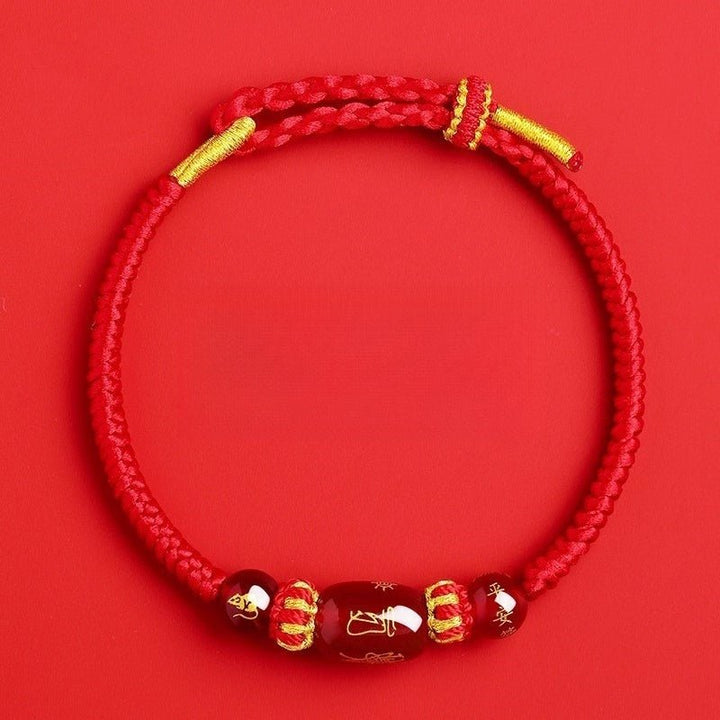 2026 Zodiac Tai Sui Harmonizing Red Cord - Protection &amp; Wish Fulfillment -  top view