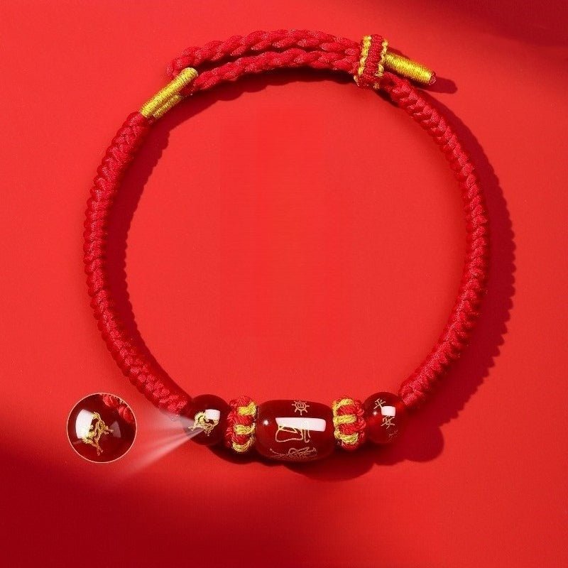 2026 Zodiac Tai Sui Harmonizing Red Cord - Protection & Wish Fulfillment - top view