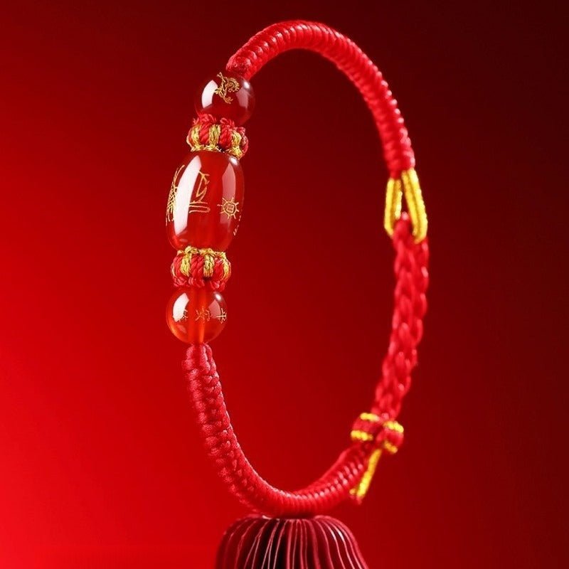 2026 Zodiac Tai Sui Harmonizing Red Cord - Protection & Wish Fulfillment - side view
