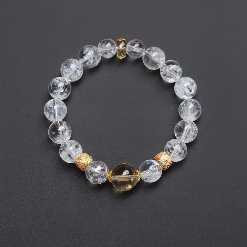 Aura Quartz &amp; Citrine Abundance Bracelet - Protection &amp; Clarity