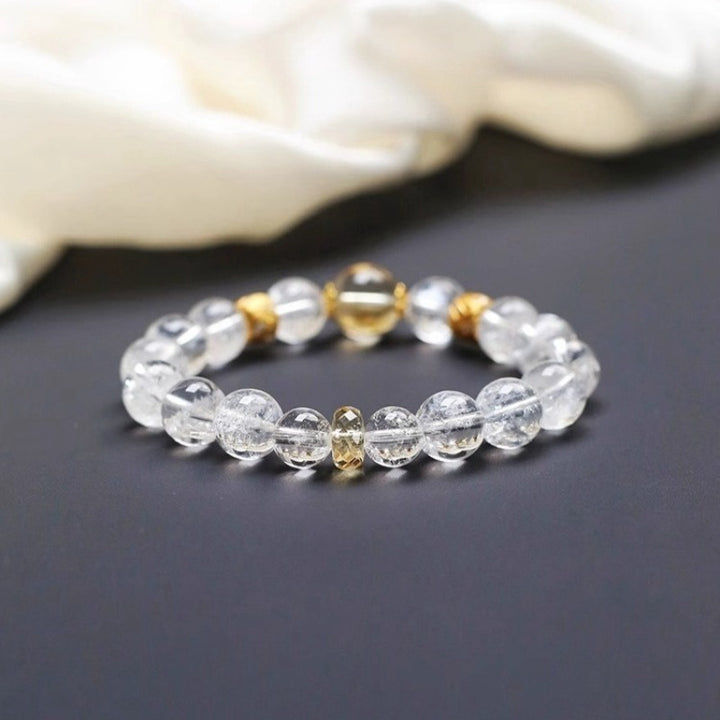 Aura Quartz &amp; Citrine Abundance Bracelet - Protection &amp; Clarity