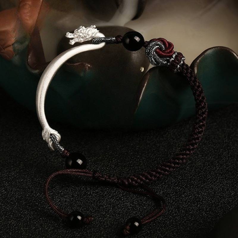 Auspicious Blessings Dragon Cuff Bracelet - Protection & Harmony - Product placement with lifestyle props