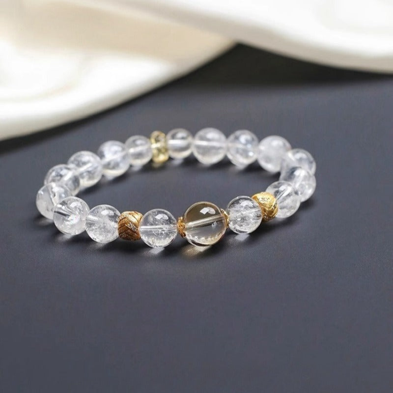 Aura Quartz &amp; Citrine Abundance Bracelet - Protection &amp; Clarity