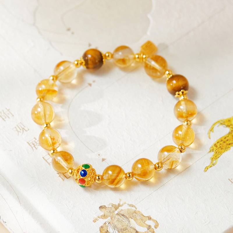 Citrine Luck & Fortune Bracelet - Abundance • Confidence • Flow - top view staged shot