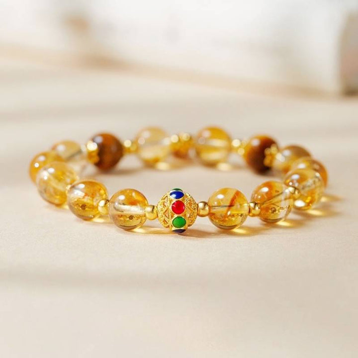 Citrine Luck &amp; Fortune Bracelet - Abundance • Confidence • Flow - front view staged shot