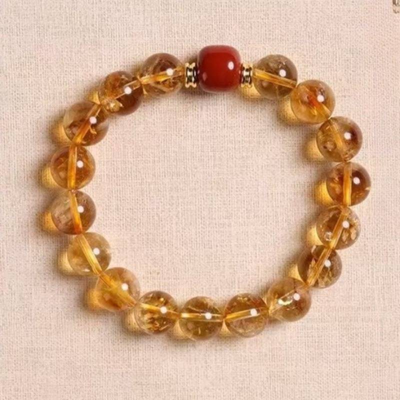 Citrine & Red Agate Wealth Bracelet - Prosperity & Positive Energy - Staged shot