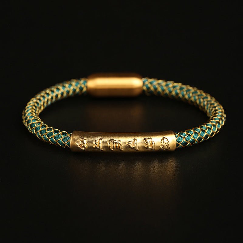 Dragon Scale Mantra Cord Bracelet - Protection &amp; Calm - Green(17cm)