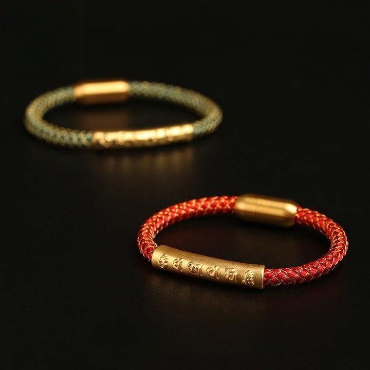 Dragon Scale Mantra Cord Bracelet - Protection &amp; Calm - two colors all in one