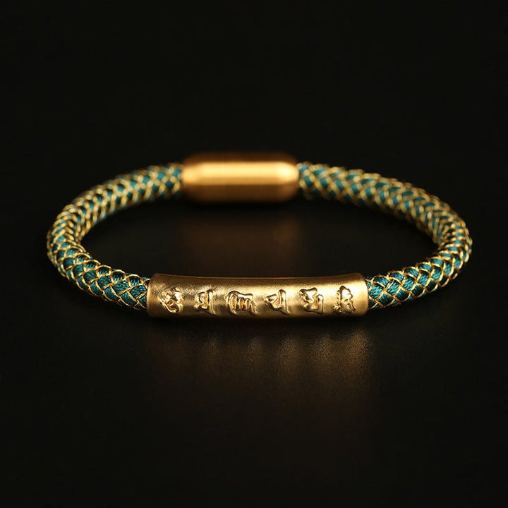 Dragon Scale Mantra Cord Bracelet - Protection &amp; Calm - Green(19cm)
