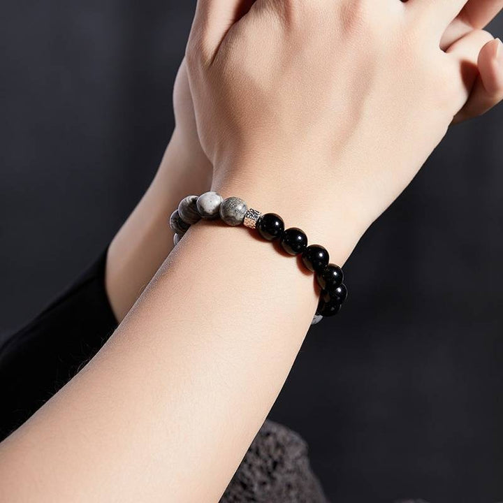 Grounded Confidence Cube Charm Bracelet - Style &amp; Flow - On wrist wearing display