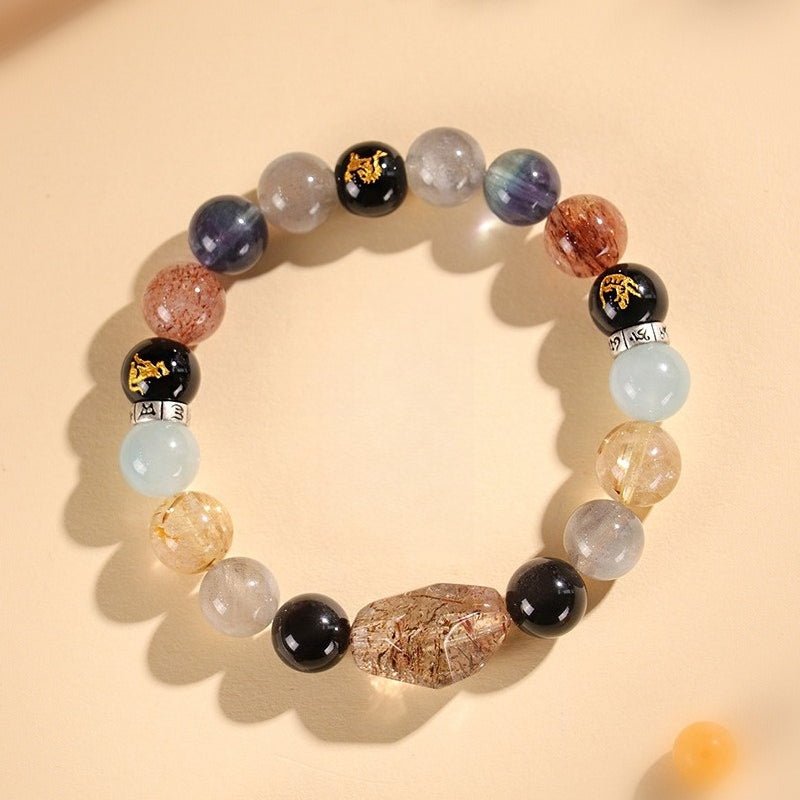 Grounded Harmony Compatible Zodiac Triads Bracelet - Fortune & Protection - top view