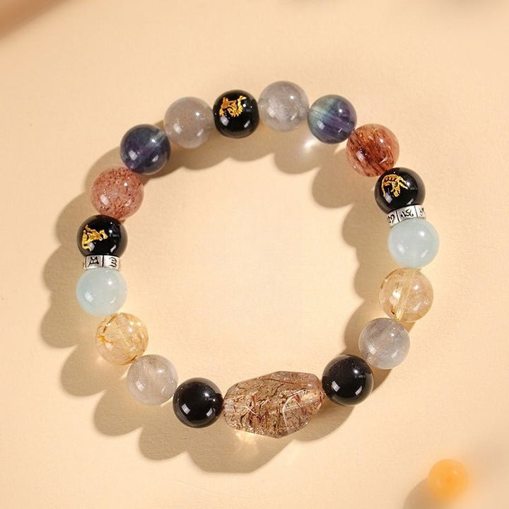 Grounded Harmony Compatible Zodiac Triads Bracelet - Fortune &amp; Protection - top view