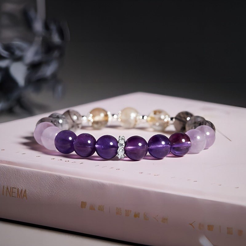 Grounded Harmony Crystal Bracelet - Clarity • Wealth • Protection - prop-styled shot
