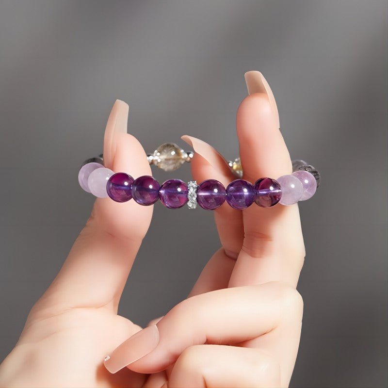 Grounded Harmony Crystal Bracelet - Clarity • Wealth • Protection - on-hand shot