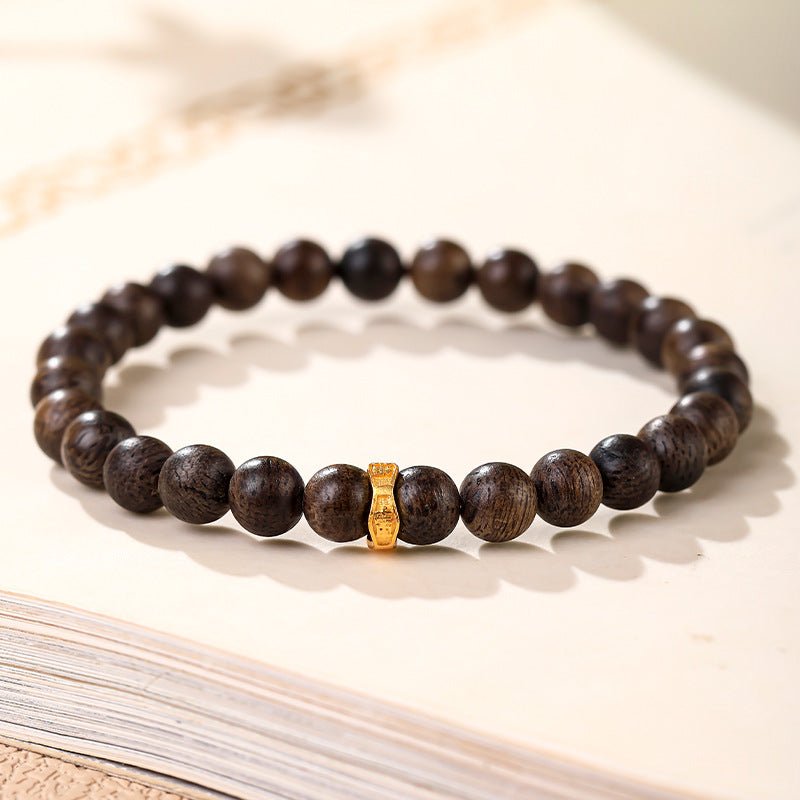 Grounded Serenity Agarwood &amp; Nephrite Jade Bracelet - Calm &amp; Clarity - Style A