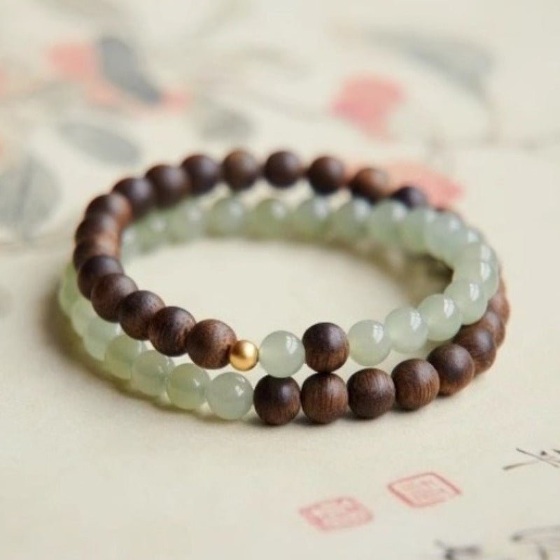 Grounded Serenity Double Wrap Bracelet - Clarity & Harmony - front view shot