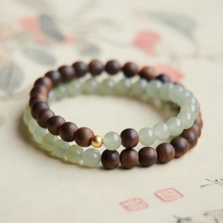 Grounded Serenity Double Wrap Bracelet - Clarity &amp; Harmony - front view shot