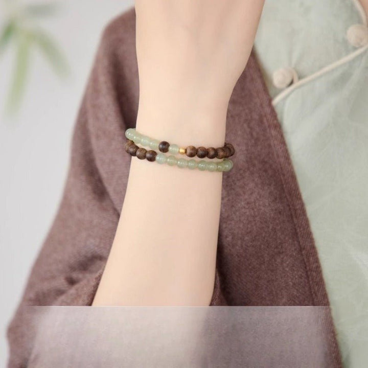 Grounded Serenity Double Wrap Bracelet - Clarity &amp; Harmony - on-wrist shot 2