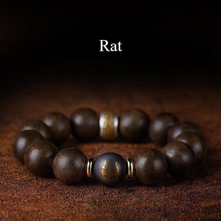Guardian Chinese Zodiac Buddha Bracelet - Peace &amp; Smooth Fortune - Rat