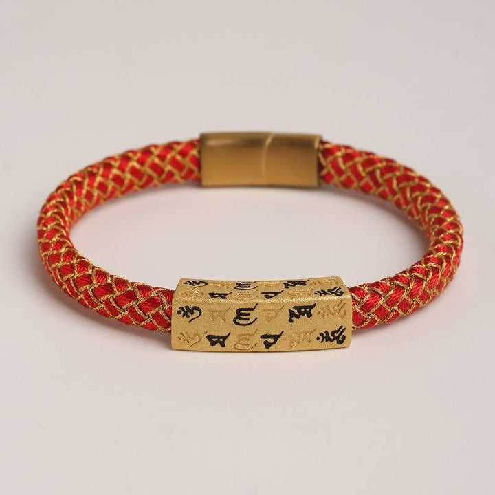 Guardian Mantra Cord Bracelet - Good Fortune &amp; Calm - D(15cm)