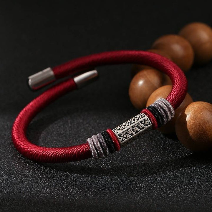 Guardian Mantra Prism Adjustable Bracelet - Focus &amp; Calm - Deep Burgundy Staged Shot