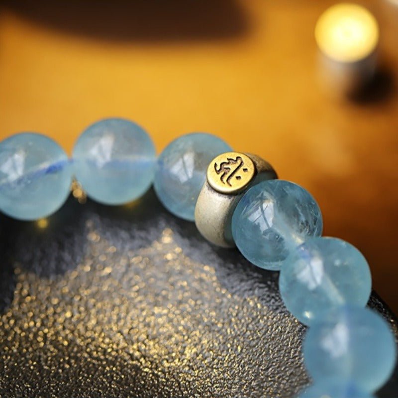 Guardian Mantra &amp; Zodiac Birth Buddha Bracelet - Harmony • Protection • Wisdom - close up of ring