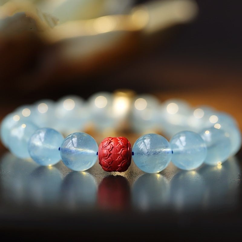 Guardian Mantra & Zodiac Birth Buddha Bracelet - Harmony • Protection • Wisdom - Close up of mother bead