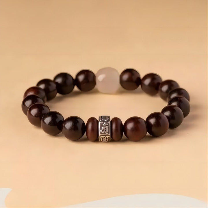 Guardian Sanskrit Zodiac Charm Aromatic Sandalwood Bracelet - Peace &amp; Smooth Fortune - staged shot