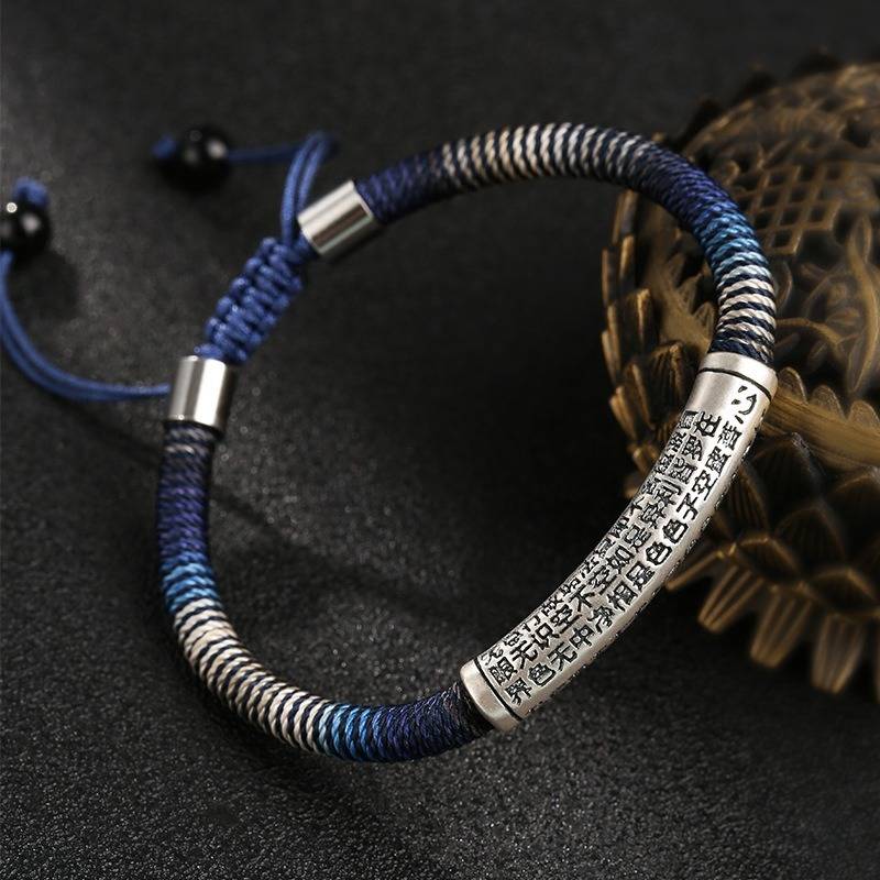 Heart Sutra Blessing Cord Bracelet - Protection &amp; Peace - Prop Styling