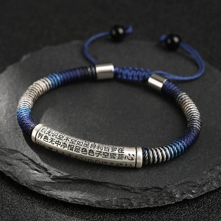 Heart Sutra Blessing Cord Bracelet - Protection &amp; Peace - Staged Shot