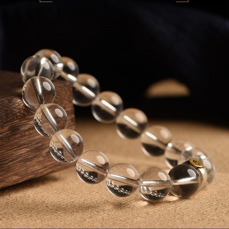 Natural Clear Quartz Zodiac Guardian Bracelet - Clarity • Harmony • Amplification - prop styling shot