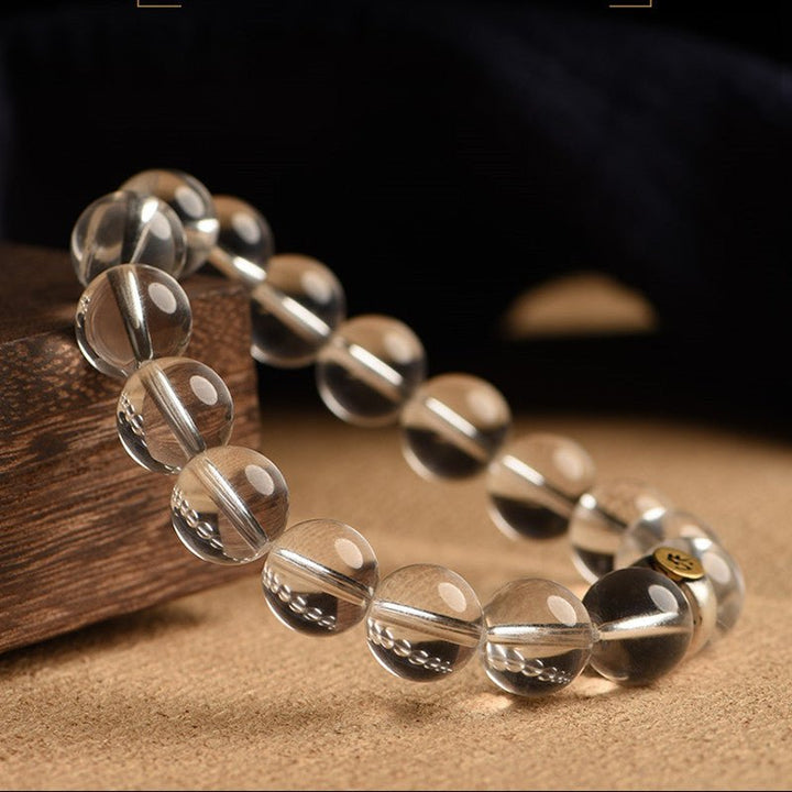 Natural Clear Quartz Zodiac Guardian Bracelet - Clarity • Harmony • Amplification - prop styling shot