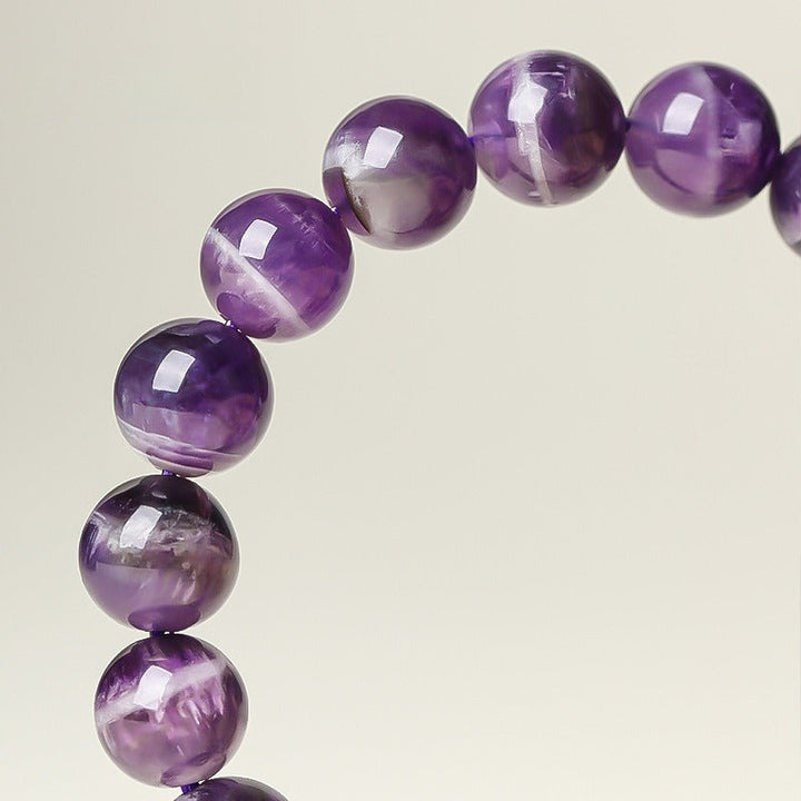 Natural Veiled Amethyst Bracelet - Serenity &amp; Clarity - close up