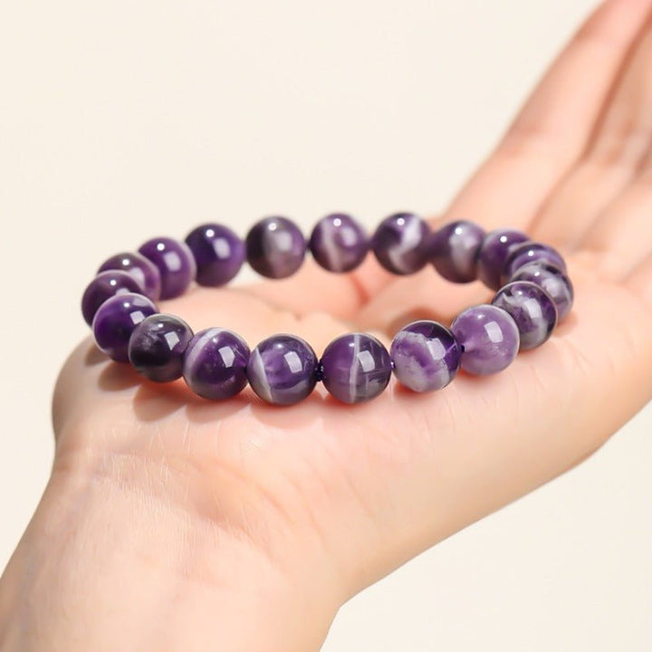 Natural Veiled Amethyst Bracelet - Serenity &amp; Clarity - on hand