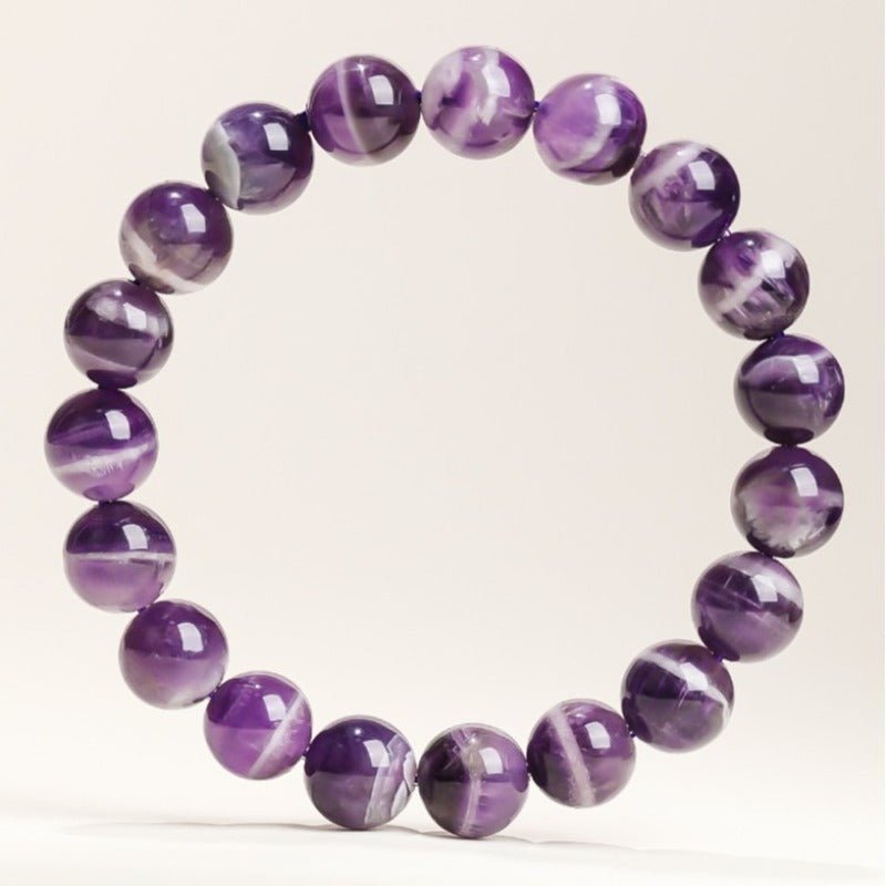 Natural Veiled Amethyst Bracelet - Serenity & Clarity - top view