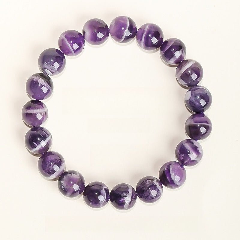 Natural Veiled Amethyst Bracelet - Serenity &amp; Clarity - 8mm
