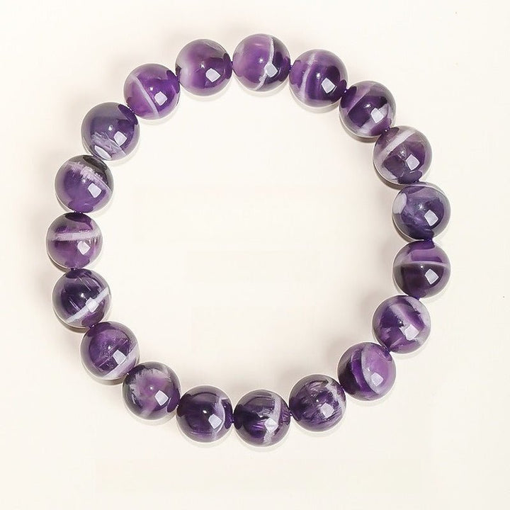 Natural Veiled Amethyst Bracelet - Serenity &amp; Clarity - 8mm