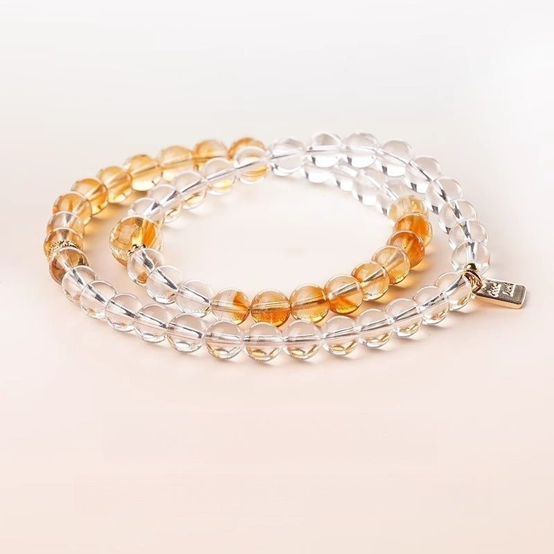 Prosperity &amp; Guardian Double Wrap Crystal Bracelet - Harmony &amp; Clarity - Staged shot 1
