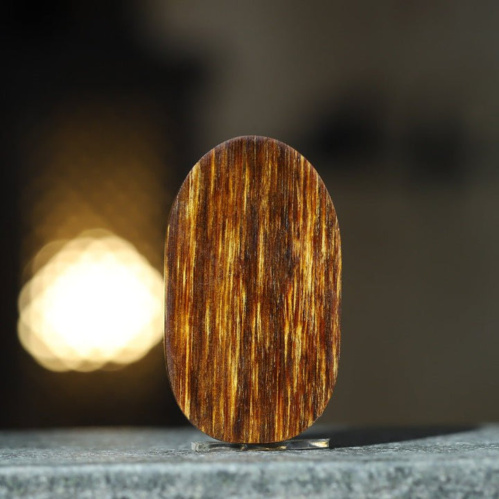 Protective Thousand-Armed Avalokitesvara Standing Pendant - Compassion &amp; Peace - back view of the agarwood pendant