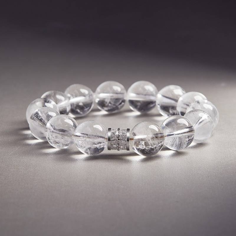 Pure White Crystal Clarity Bracelet - Serenity & Focus - close-up staged shot