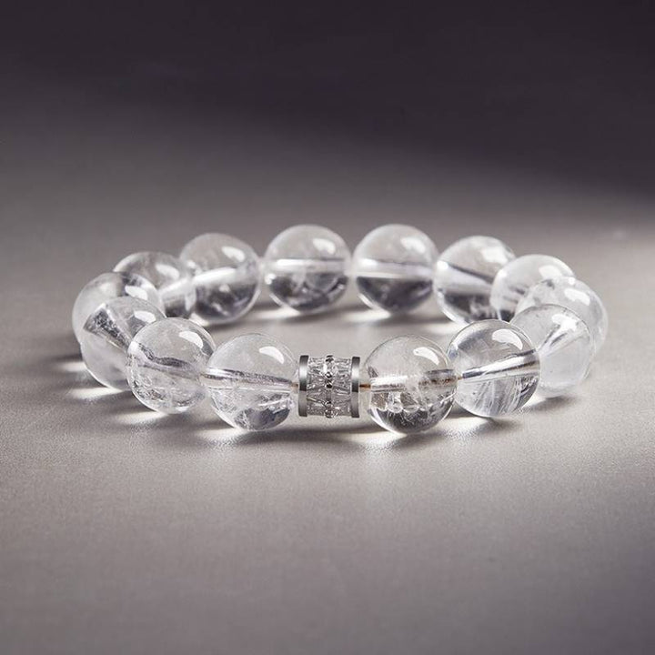 Pure White Crystal Clarity Bracelet - Serenity &amp; Focus - close-up staged shot