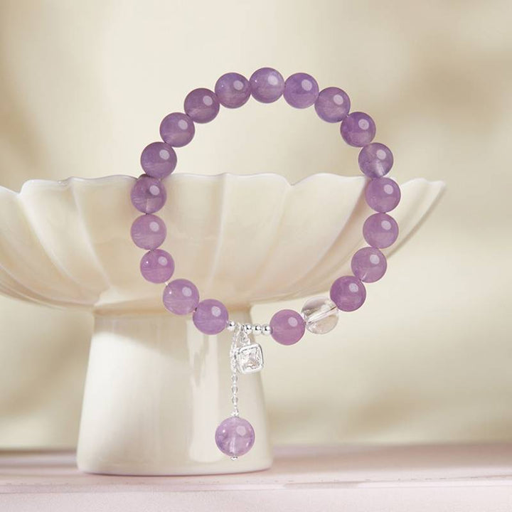 Purple Flame Harmony Amethyst Bracelet With Cubic Zirconia - prop-styled shot