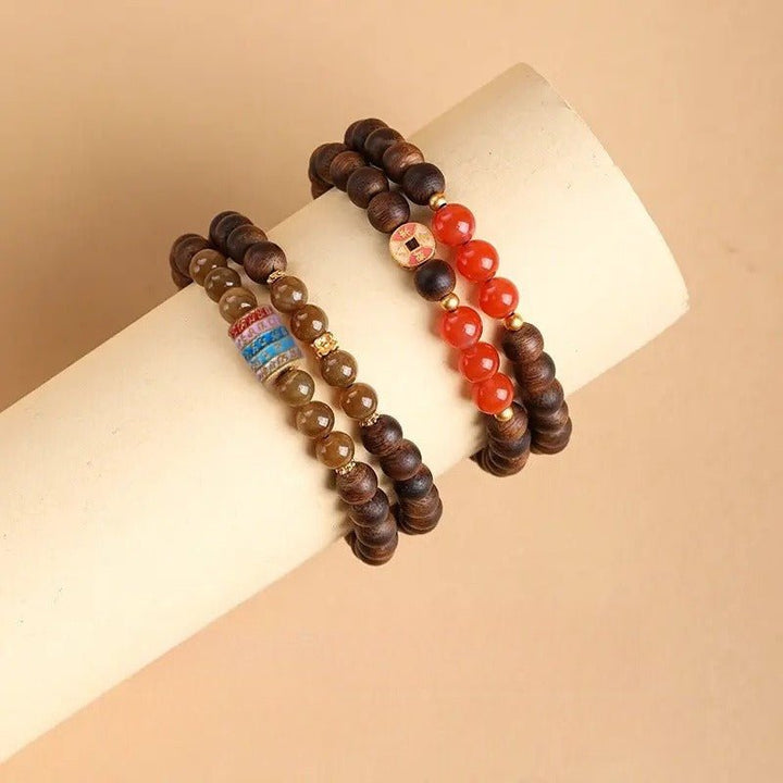 Serene Abundance Stackable Agarwood Bracelet - Spiritual Blessings &amp; Protection - all in one
