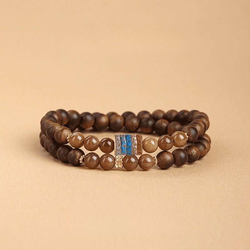 Serene Abundance Stackable Agarwood Bracelet - Spiritual Blessings &amp; Protection - Scripture