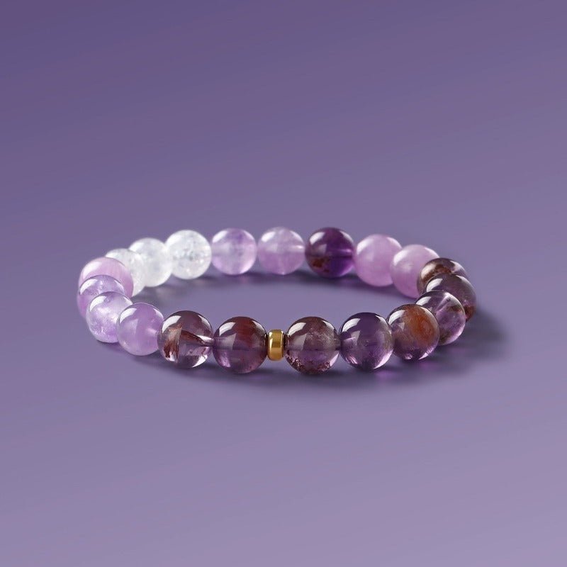 Serene Amethyst Spectrum Calm Bracelet - Protection & Clarity - perspective view