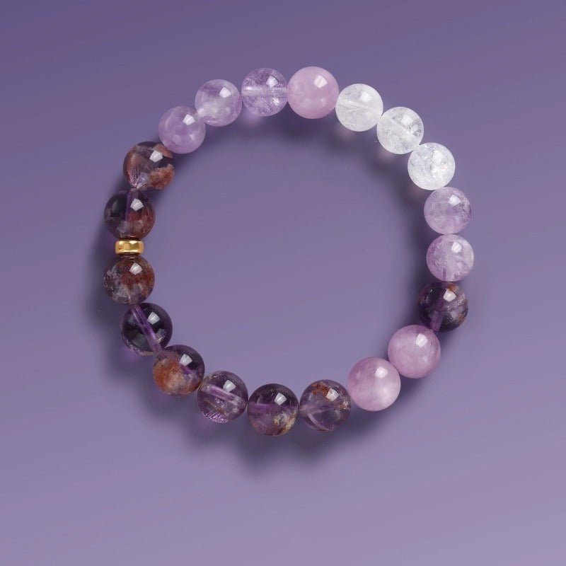 Serene Amethyst Spectrum Calm Bracelet - Protection & Clarity - top view