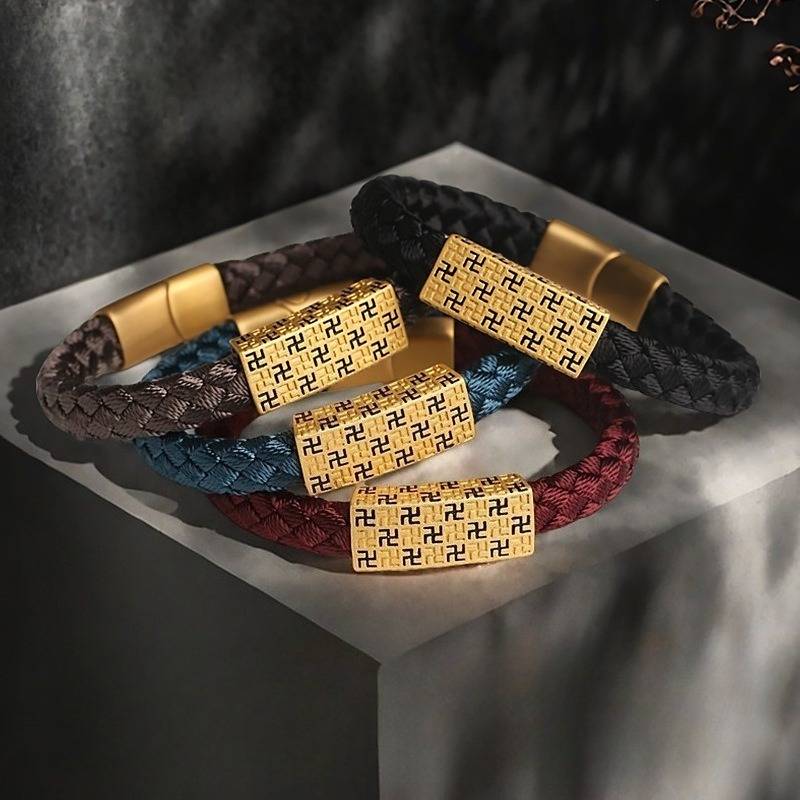 Swastika Symbol of Auspiciousness Bracelet - Protection & Peace - all in one 1