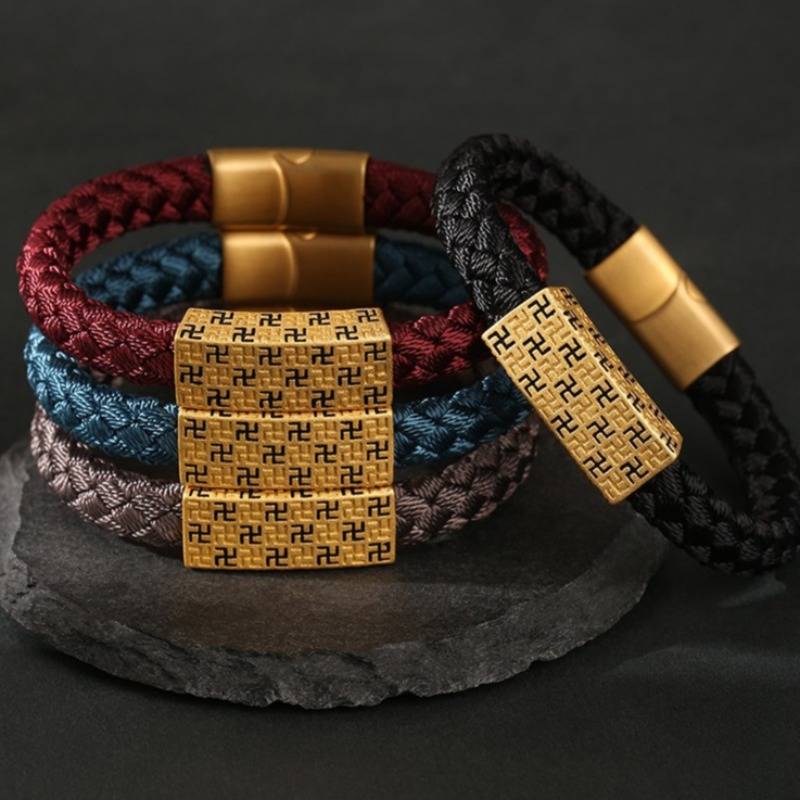 Swastika Symbol of Auspiciousness Bracelet - Protection & Peace - all in one 2